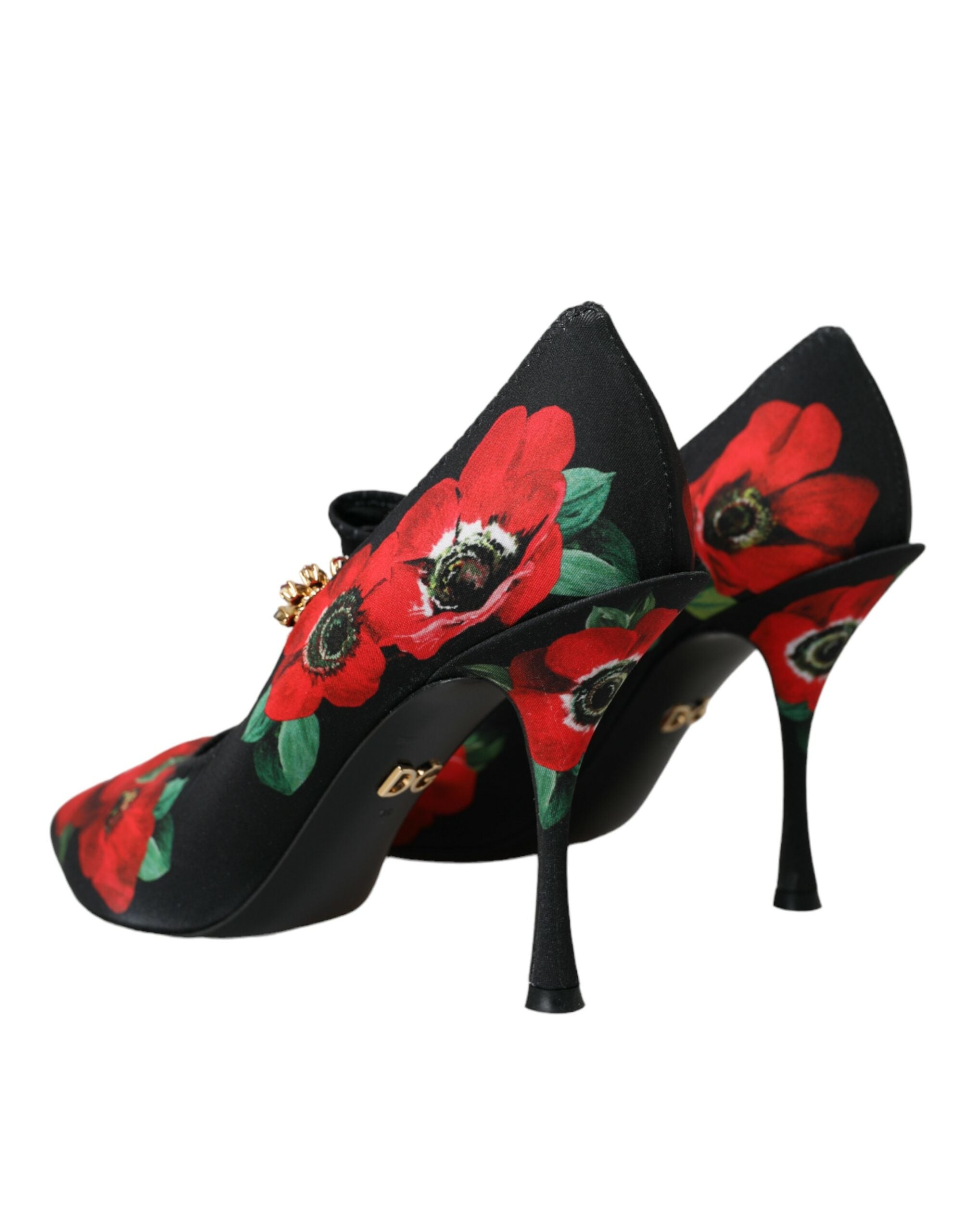 Παπούτσια Dolce &amp; Gabbana Black Floral Crystal Mary Jane Pumps