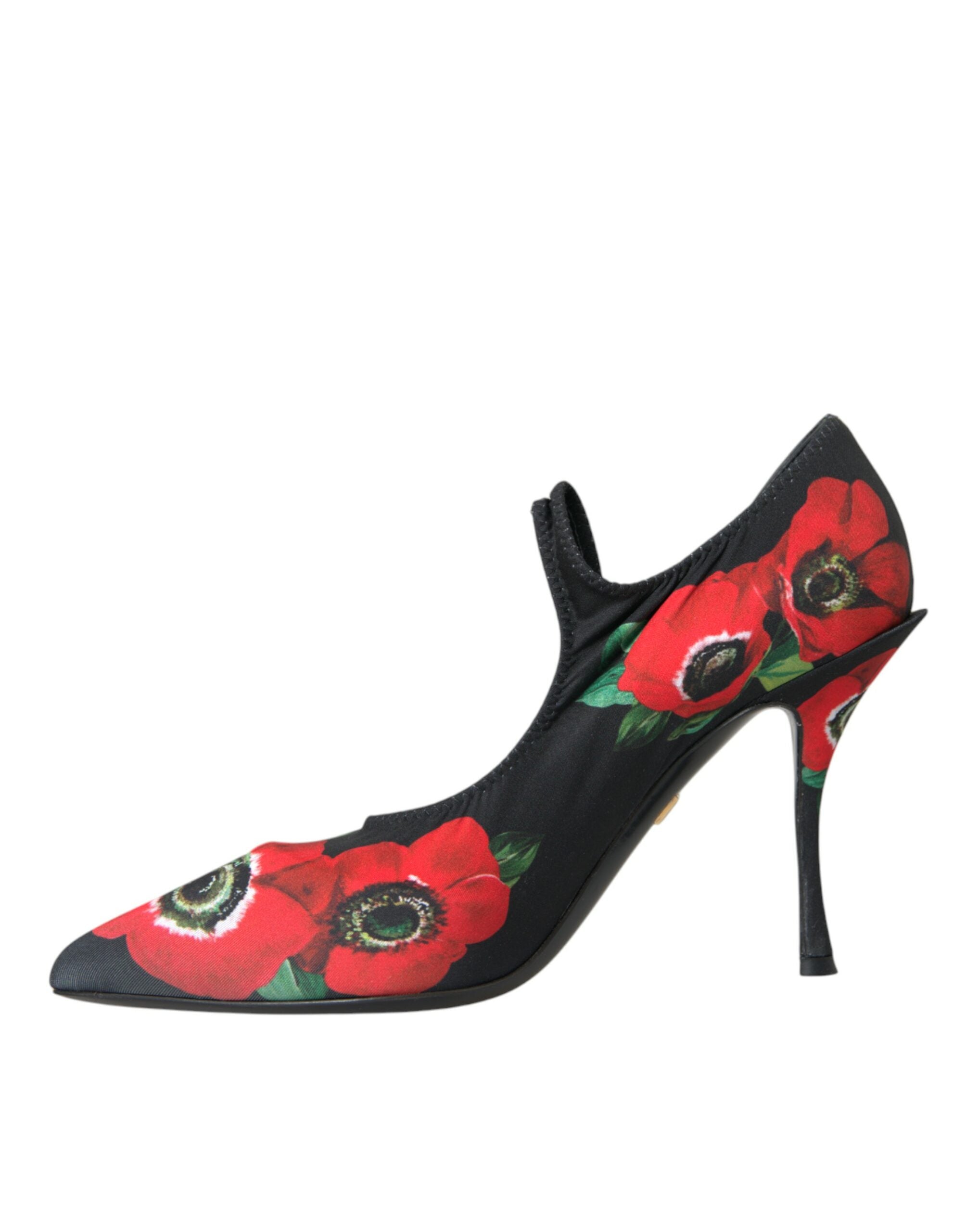 Παπούτσια Dolce &amp; Gabbana Black Floral Crystal Mary Jane Pumps