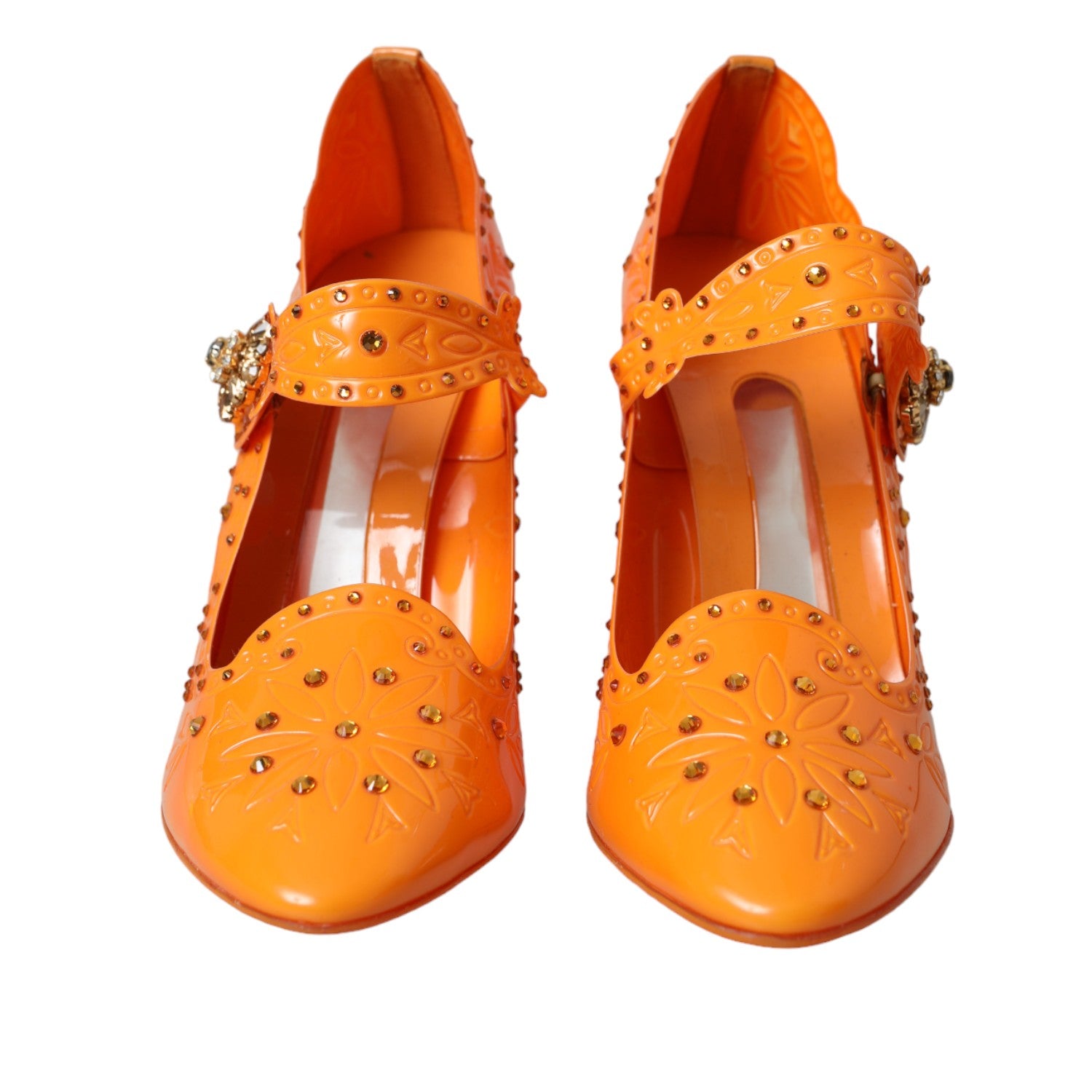 Παπούτσια Dolce &amp; Gabbana Orange CINDERELLA Floral Crystal Pumps