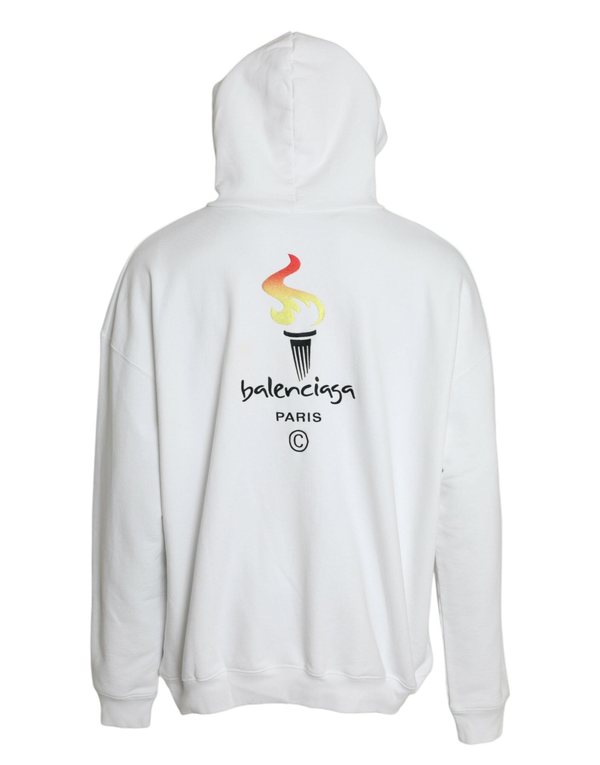 Πουλόβερ πουλόβερ με κουκούλα Balenciaga White Cotton Logo