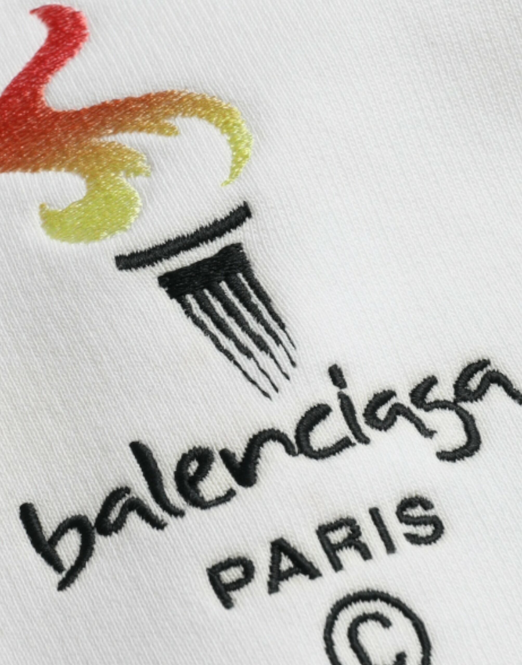 Πουλόβερ πουλόβερ με κουκούλα Balenciaga White Cotton Logo