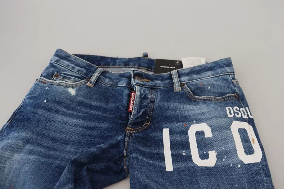 Dsquared² Blue Icon Low Waist Skinny Jennifer Denim Jeans