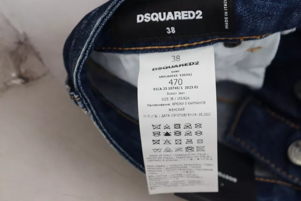 Dsquared² Μπλε εικονίδιο Ψηλόμεσο ίσιο τζιν Τζιν Boston