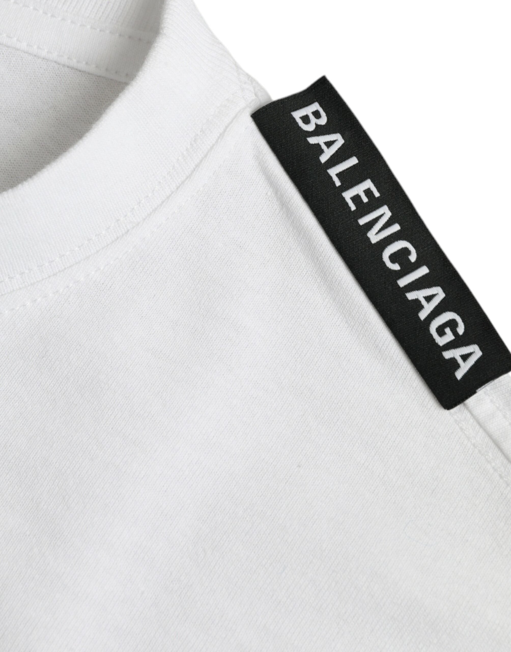 Μπλουζάκι Balenciaga Off White Cotton Jersey με στρογγυλή λαιμόκοψη