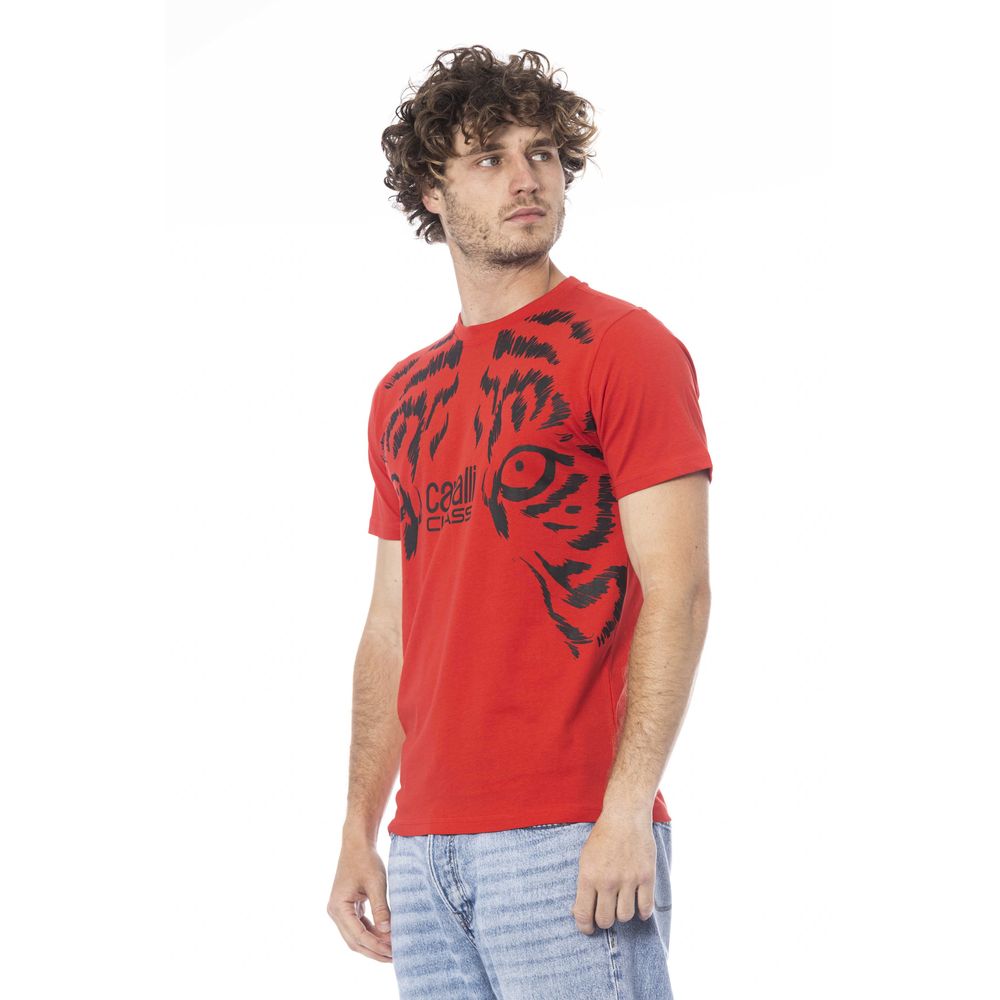 Cavalli Class Red Cotton Men T-Shirt