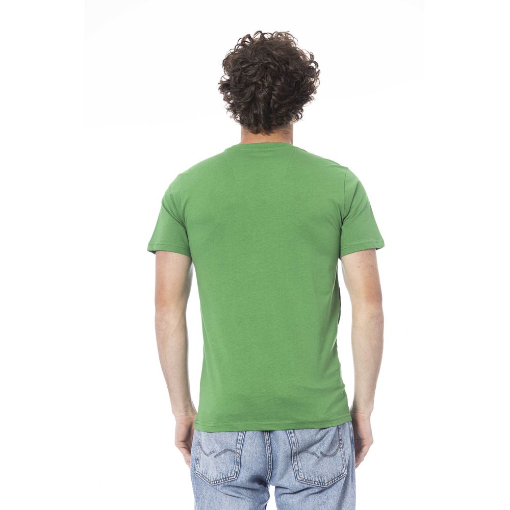 Cavalli Class Green Cotton Men T-Shirt