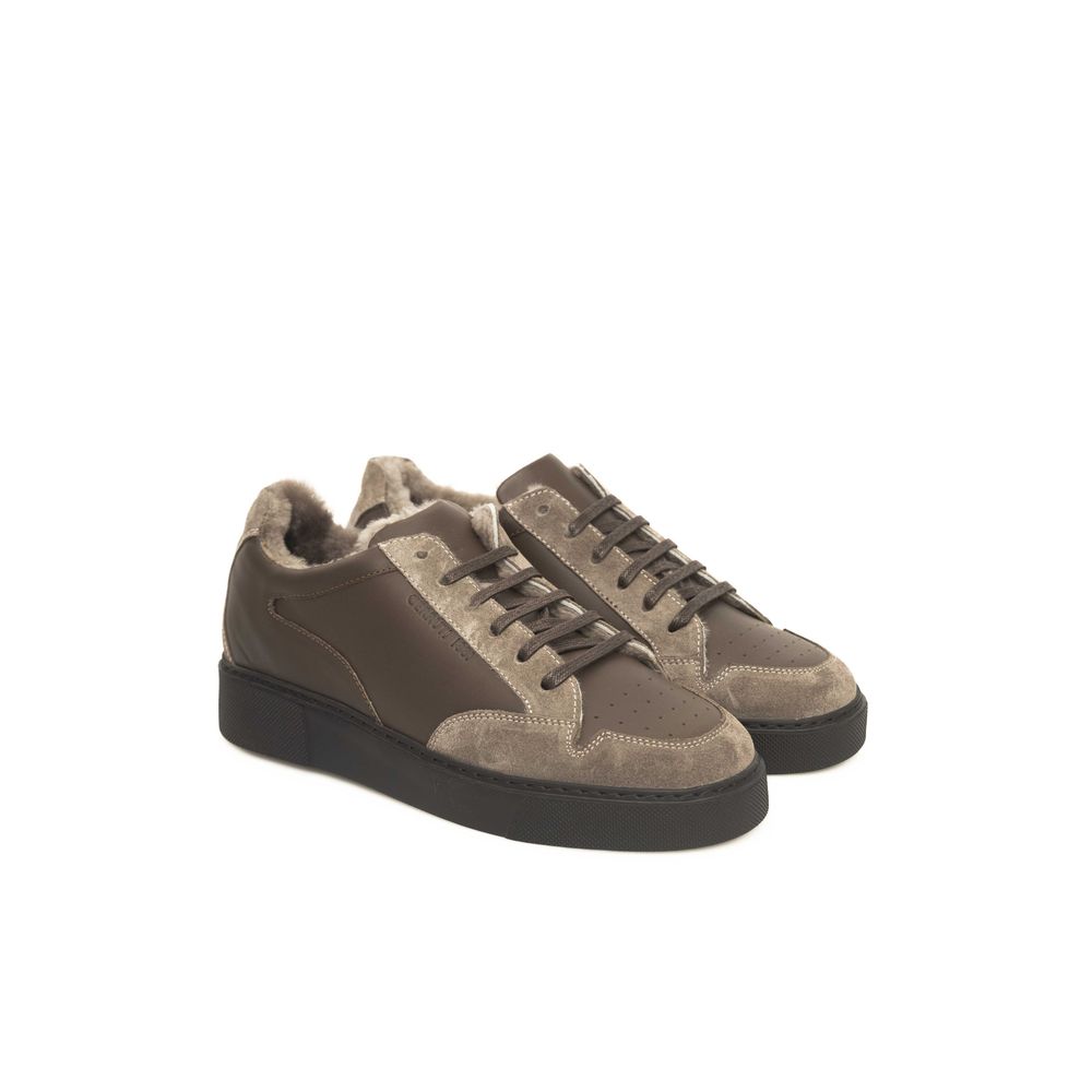 Cerruti 1881 Beige Δερμάτινο Sneaker COW