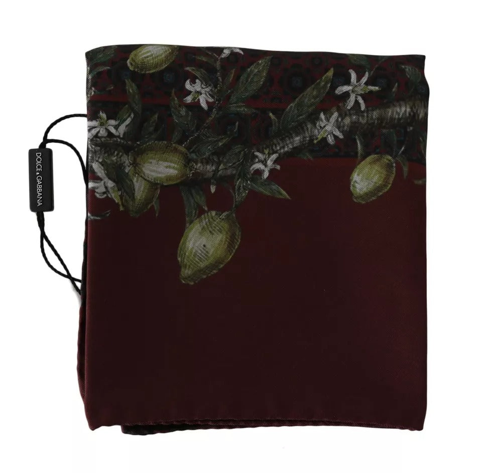 Γυναικείο κασκόλ Dolce &amp; Gabbana Bordeaux 100% Silk Floral Wrap