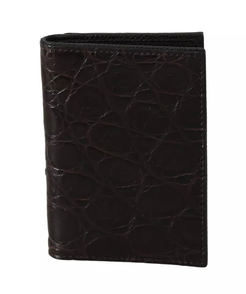 Πορτοφόλι με κάλυμμα θήκης Dolce &amp; Gabbana Brown 100% Caiman Mens Cardholder Case