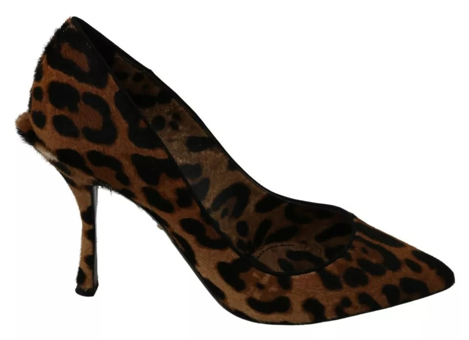 Παπούτσια Dolce &amp; Gabbana Brown Leopard Pony Hair Heels Pumps