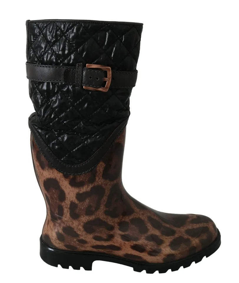 Παπούτσια Dolce &amp; Gabbana Black Brown Leopard Booties