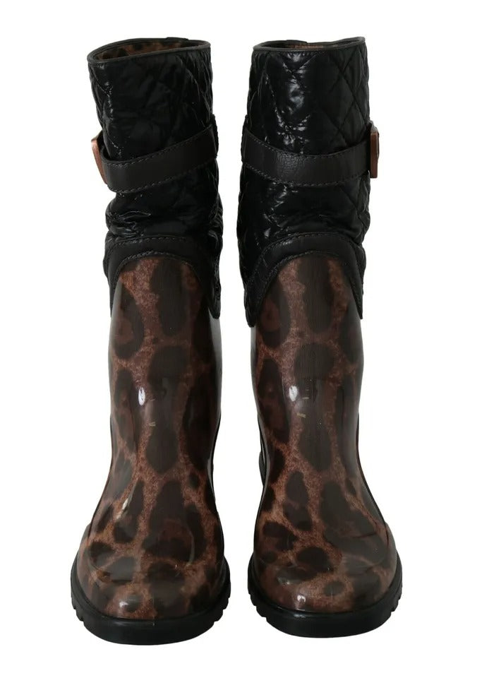 Παπούτσια Dolce &amp; Gabbana Black Brown Leopard Booties