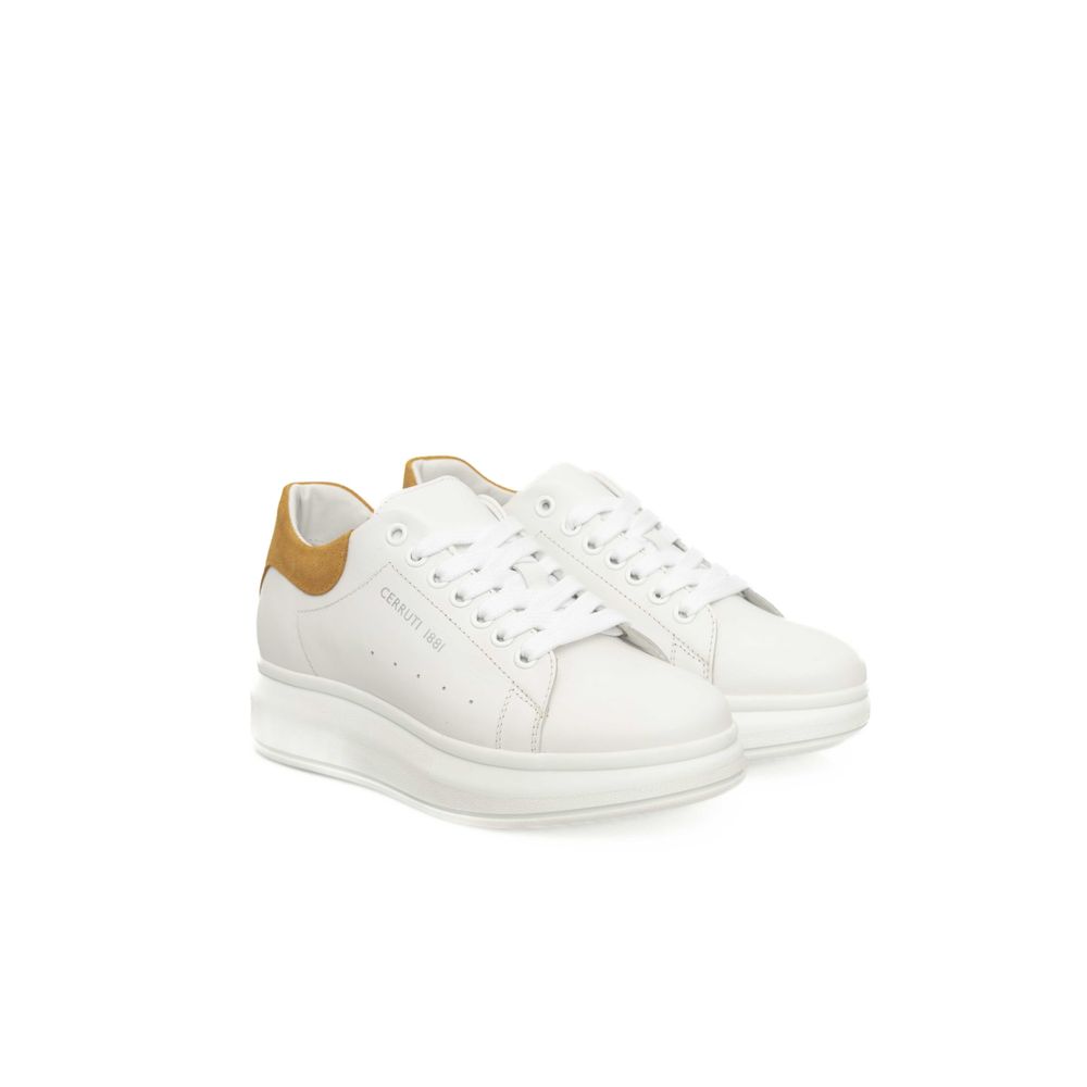 Cerruti 1881 White COW Δερμάτινο Sneaker