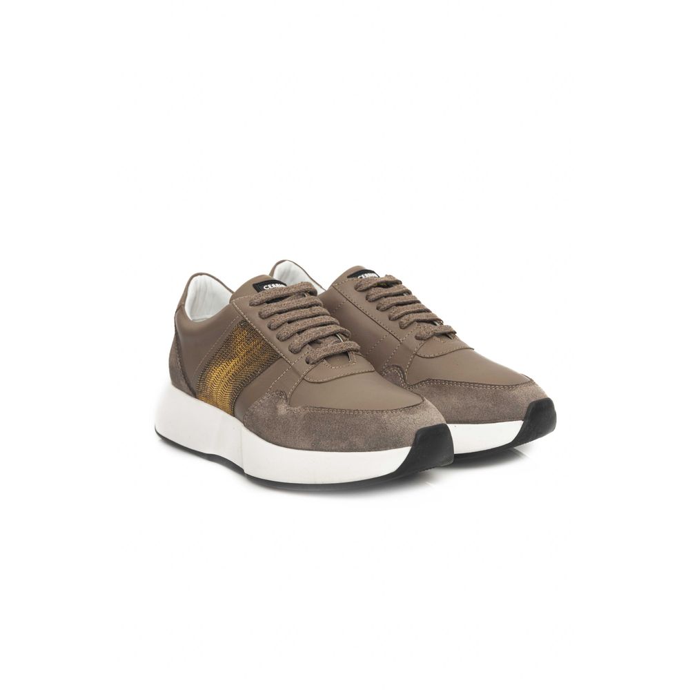 Cerruti 1881 Beige Δερμάτινο Sneaker COW