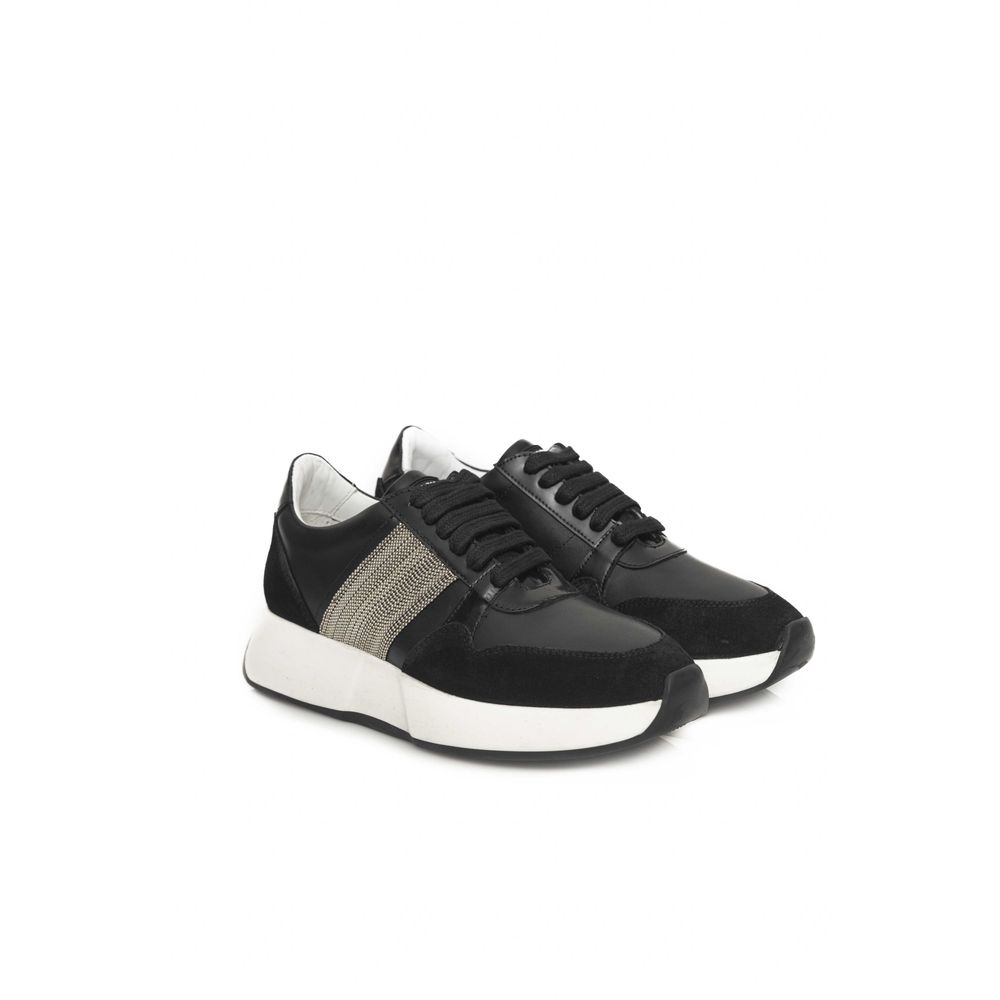 Cerruti 1881 Μαύρο Δερμάτινο Sneaker COW