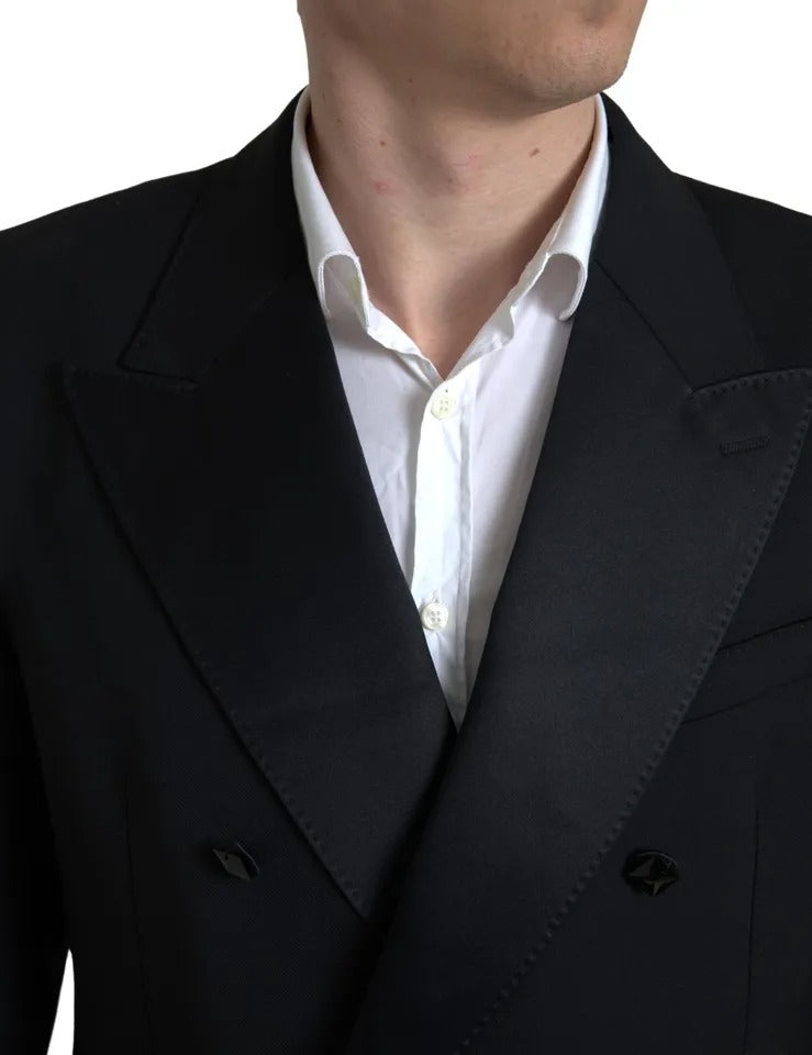 Dolce &amp; Gabbana Black Double Breasted Cropped Blazer SICILIA