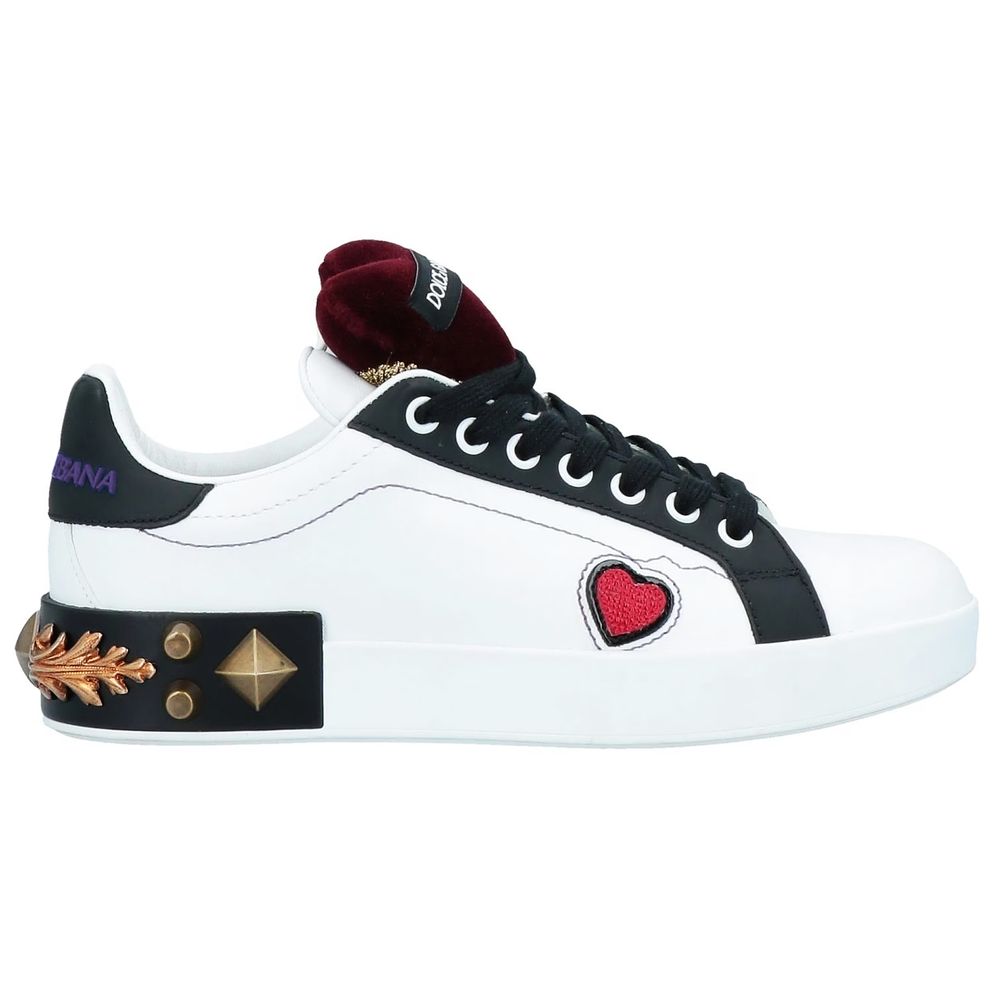 Dolce &amp; Gabbana White Leather Di Calfskin Sneaker