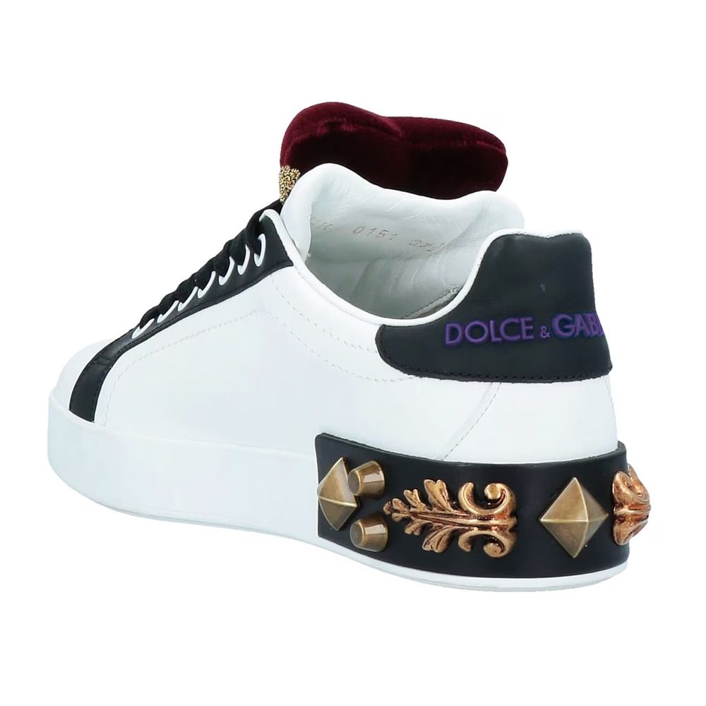 Dolce &amp; Gabbana White Leather Di Calfskin Sneaker