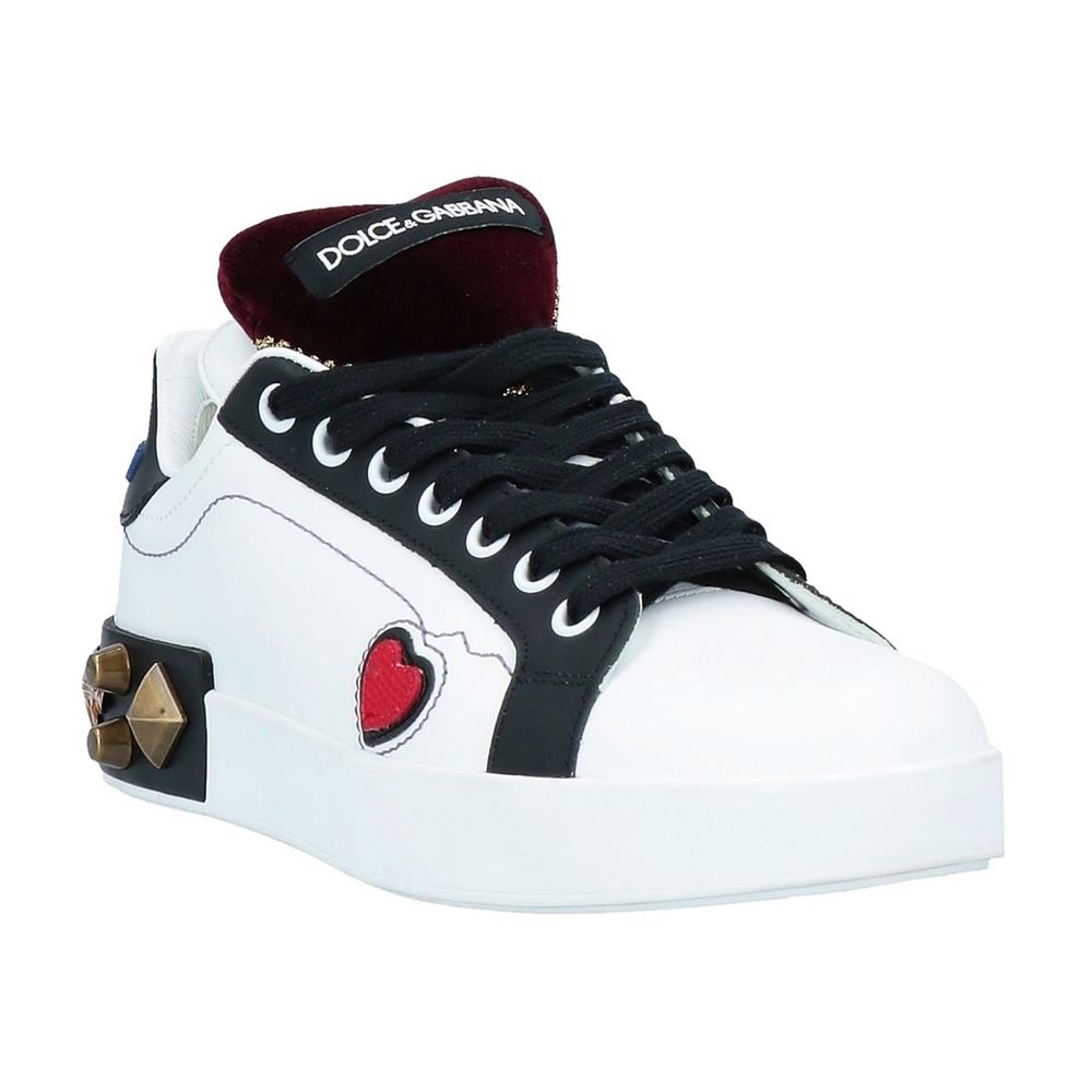 Dolce &amp; Gabbana White Leather Di Calfskin Sneaker