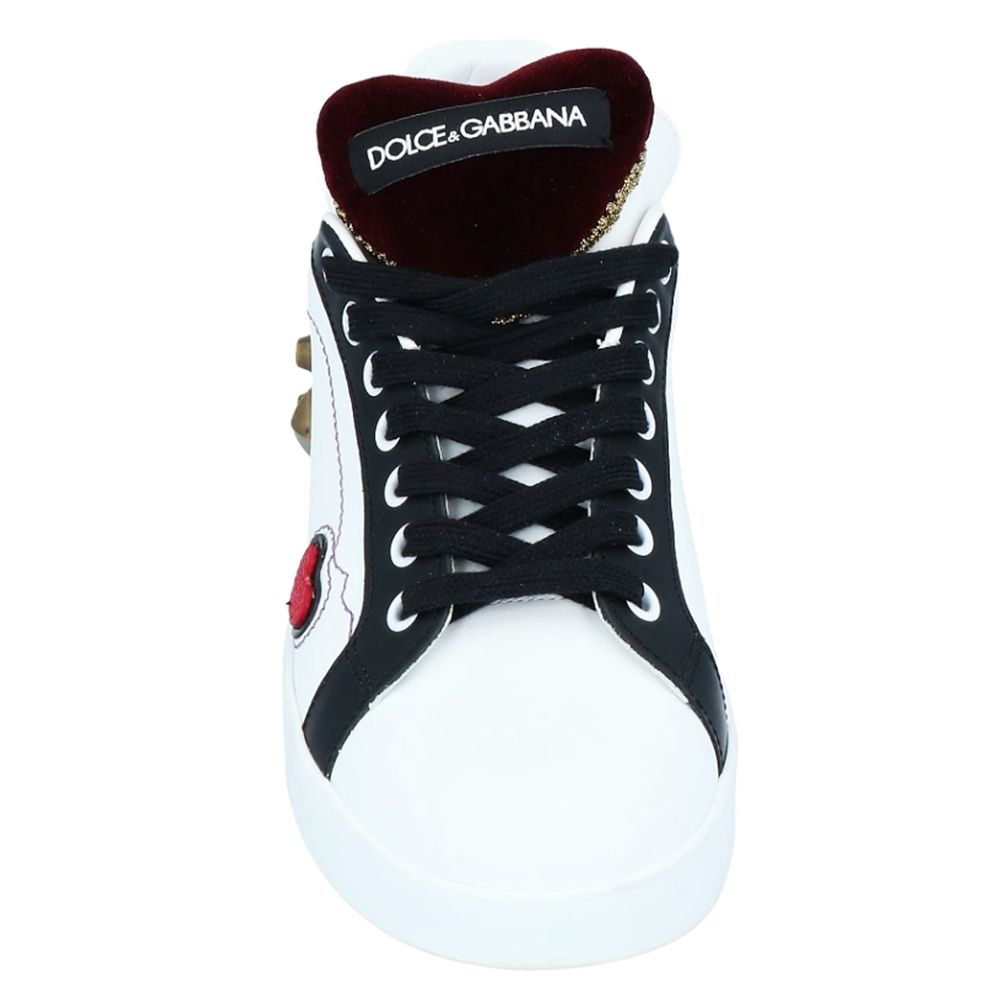 Dolce &amp; Gabbana White Leather Di Calfskin Sneaker