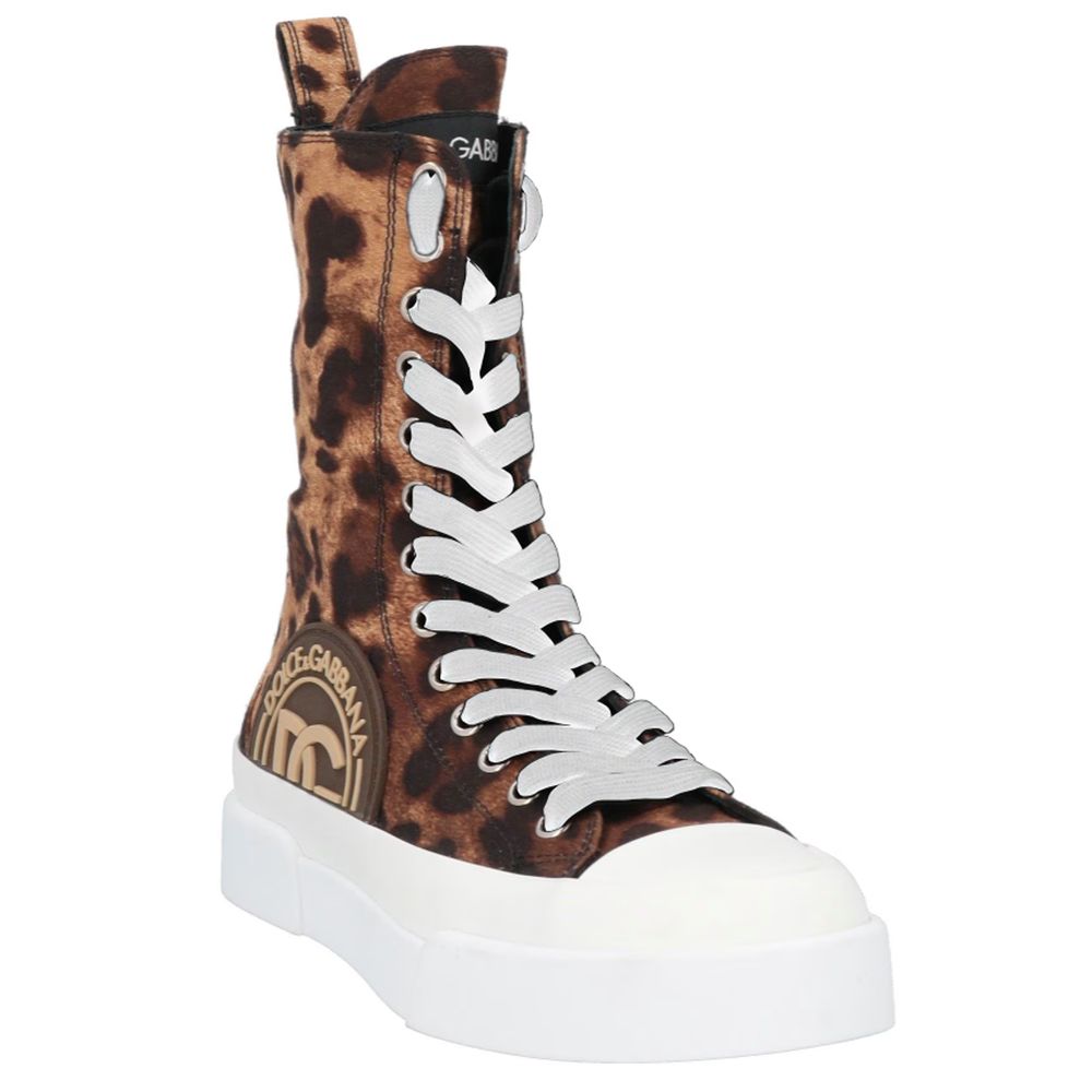 Dolce &amp; Gabbana Brown Cotton Sneaker