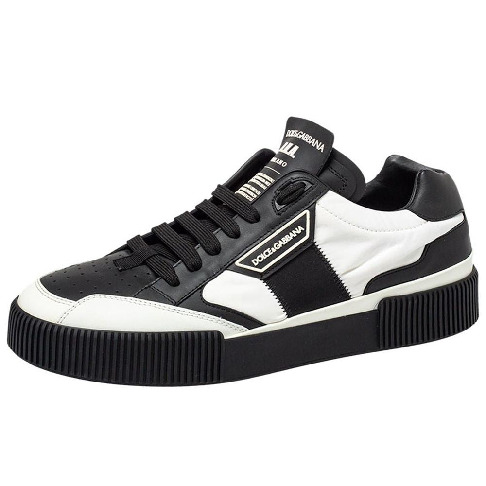 Dolce &amp; Gabbana Black Leather Di Calfskin Sneaker