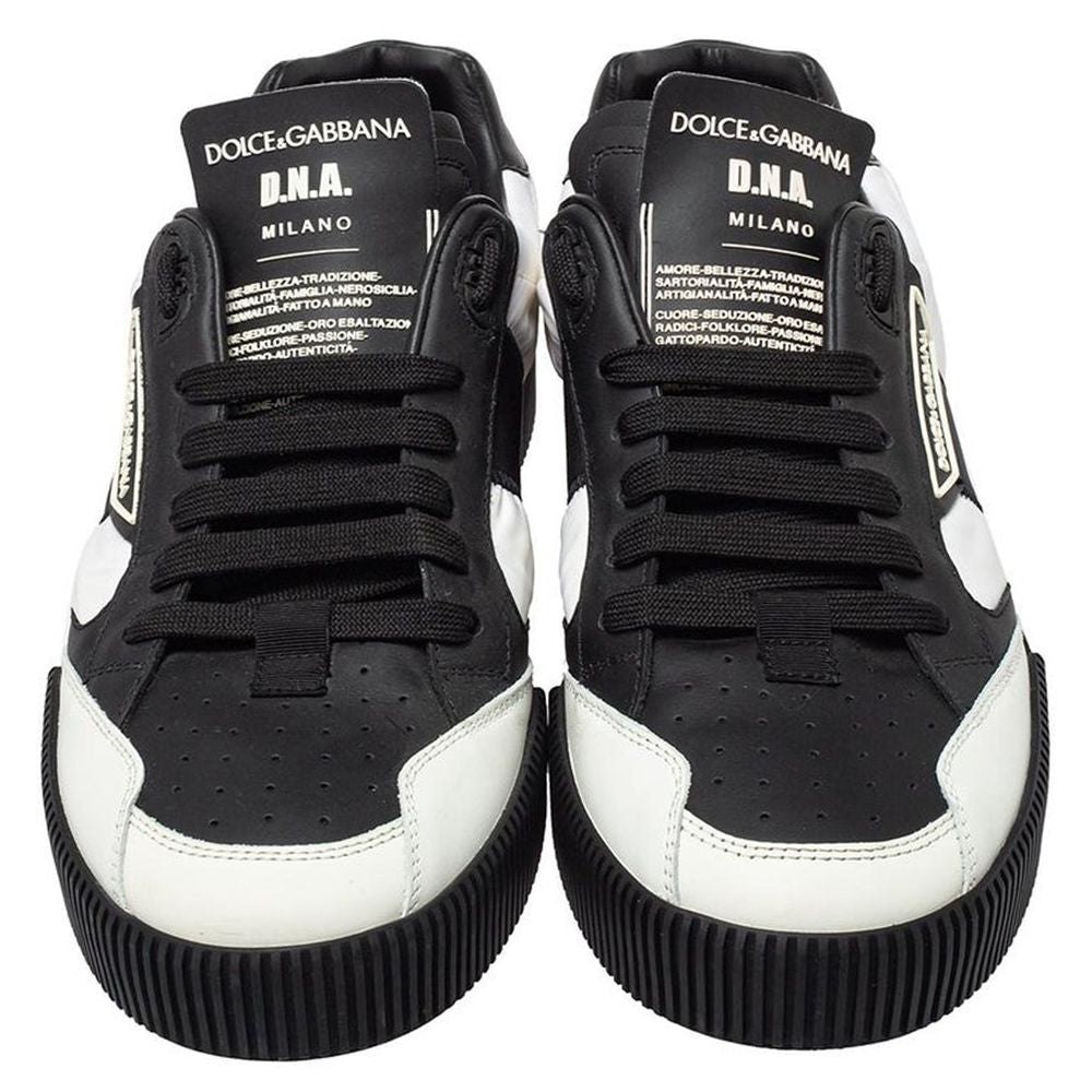 Dolce &amp; Gabbana Black Leather Di Calfskin Sneaker