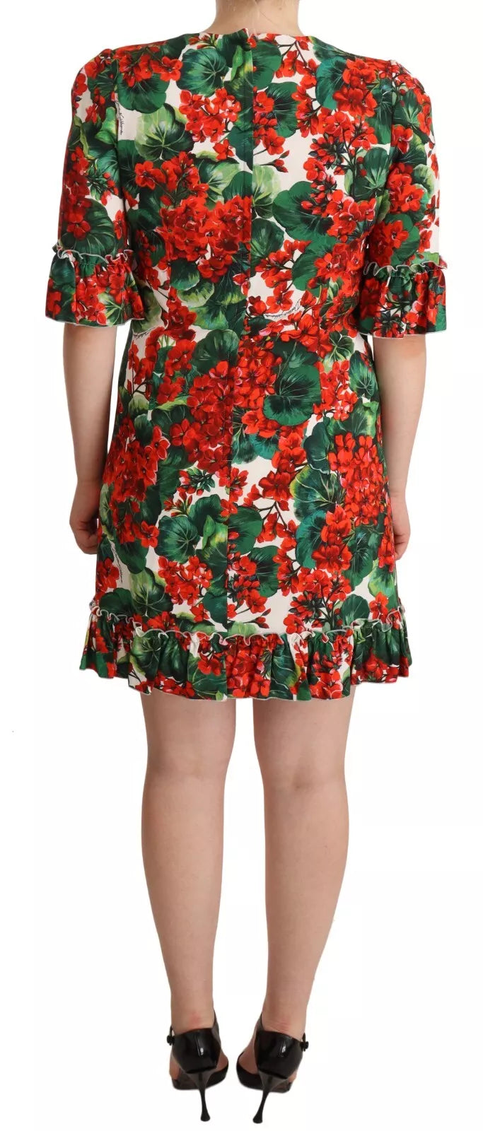 Φόρεμα Dolce &amp; Gabbana Red Green Portofino-Print Poplin Midi