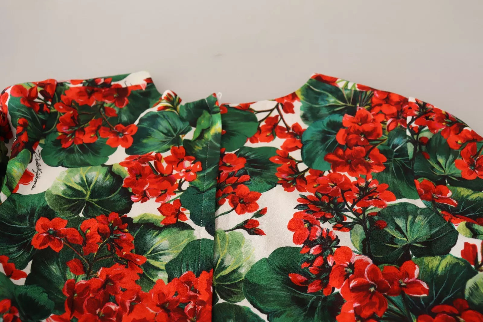 Φόρεμα Dolce &amp; Gabbana Red Green Portofino-Print Poplin Midi