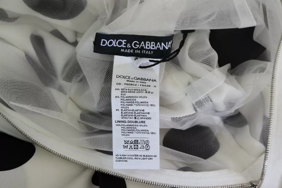 Φόρεμα με έναν ώμο από κρύσταλλο Dolce &amp; Gabbana White Dots