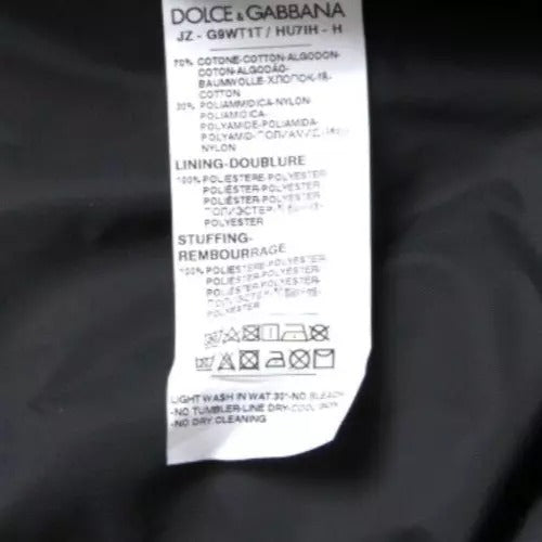 Μπουφάν Bomber με λογότυπο Dolce &amp; Gabbana με μαύρη βαμβακερή κουκούλα