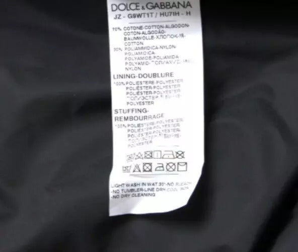 Μπουφάν Bomber με λογότυπο Dolce &amp; Gabbana με μαύρη βαμβακερή κουκούλα