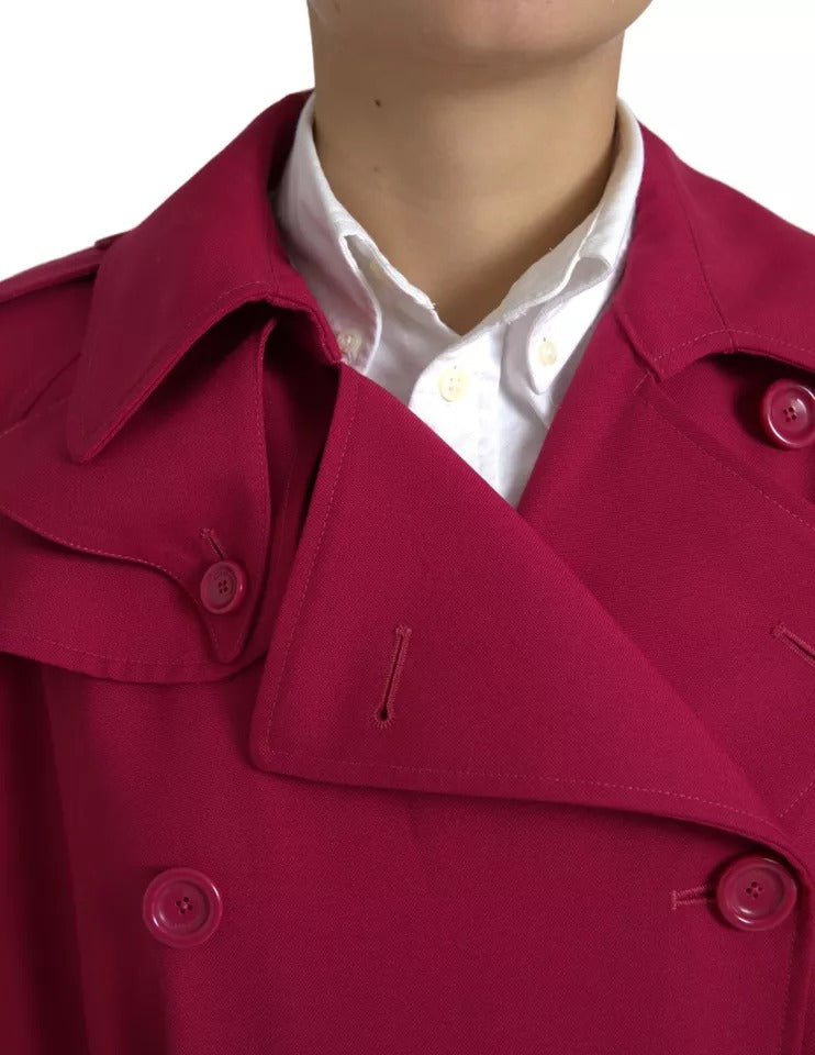 Μπουφάν Dolce & Gabbana Dark Pink Double Breasted Trench Coat