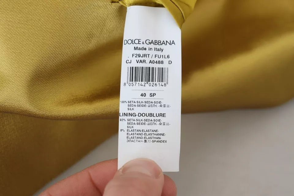 Μπουφάν μακρυμάνικο σακάκι Dolce &amp; Gabbana Gold Satin