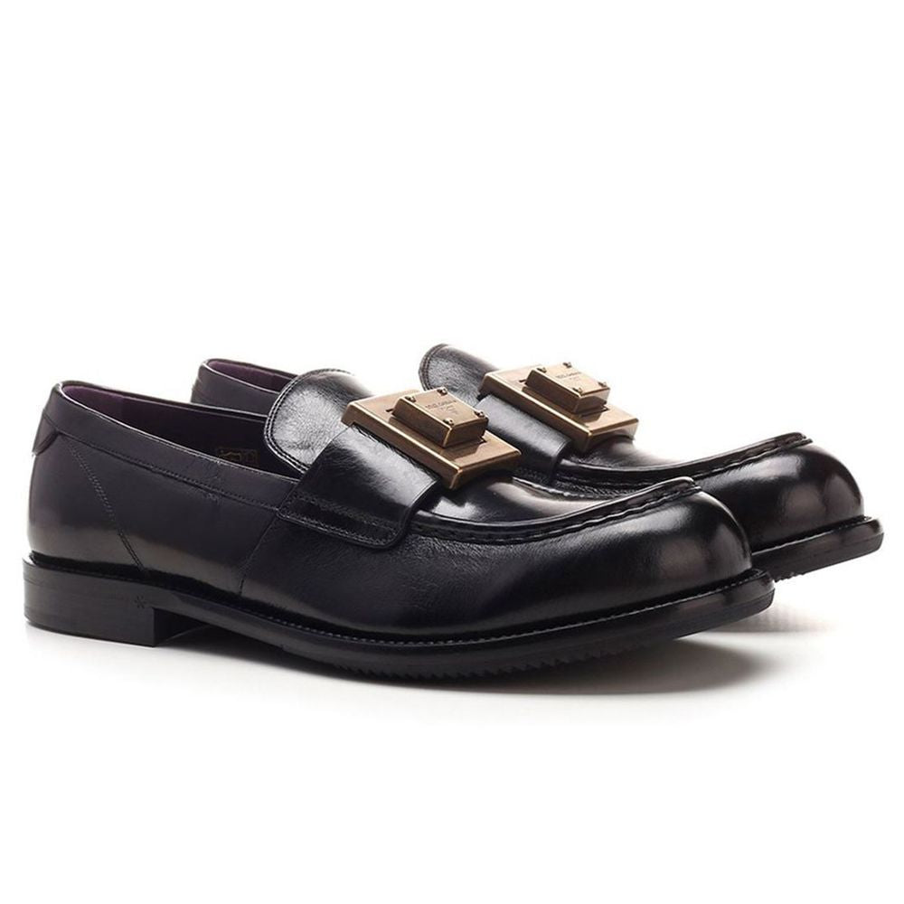 Dolce &amp; Gabbana Black Leather Di Calfskin Loafer