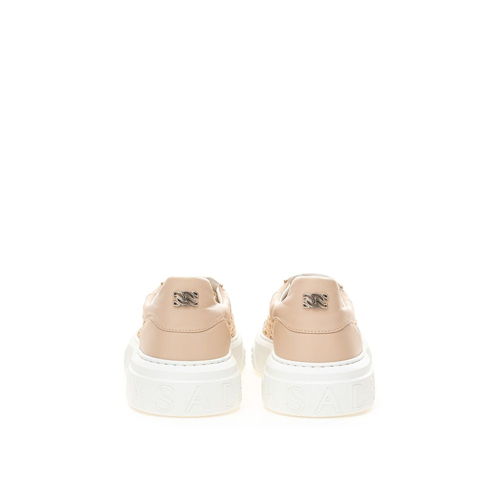 Δερμάτινα αθλητικά παπούτσια Casadei Chic Beige