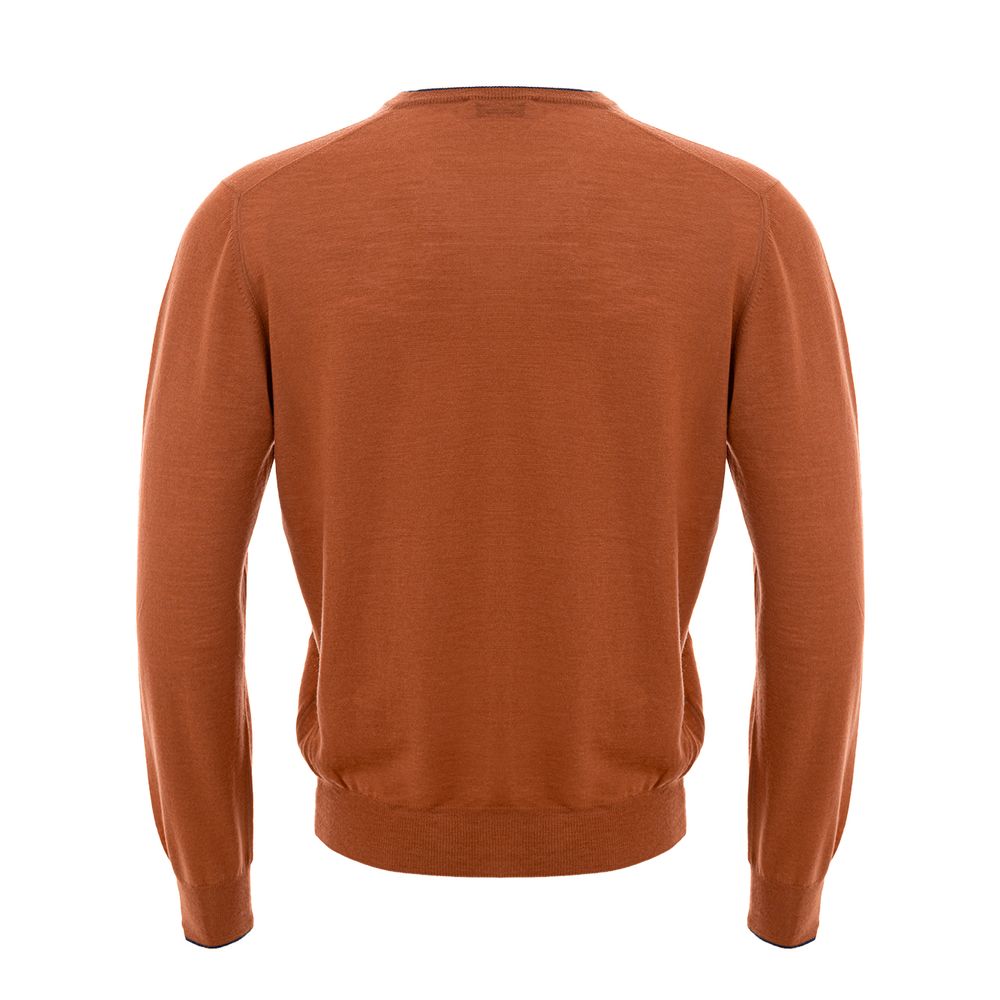 Gran Sasso Chic Orange Woolen Sweater for Sophisticated Men