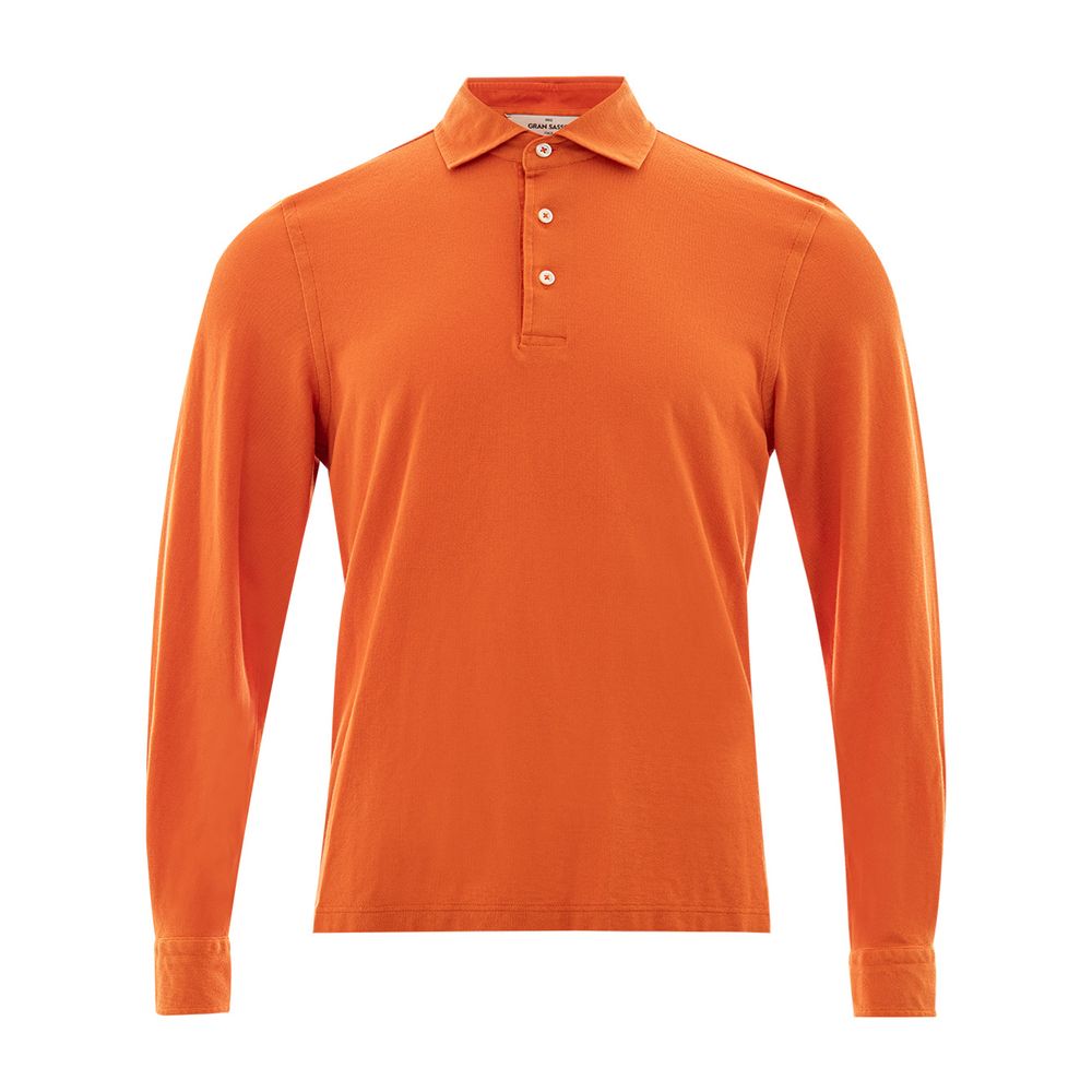 Gran Sasso Elegant Orange Cotton Polo για άνδρες