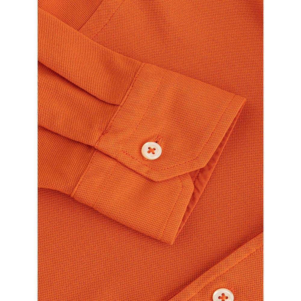 Gran Sasso Elegant Orange Cotton Polo για άνδρες