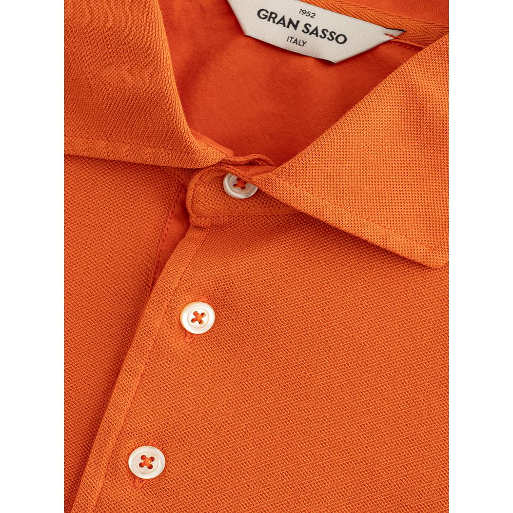 Gran Sasso Elegant Orange Cotton Polo για άνδρες