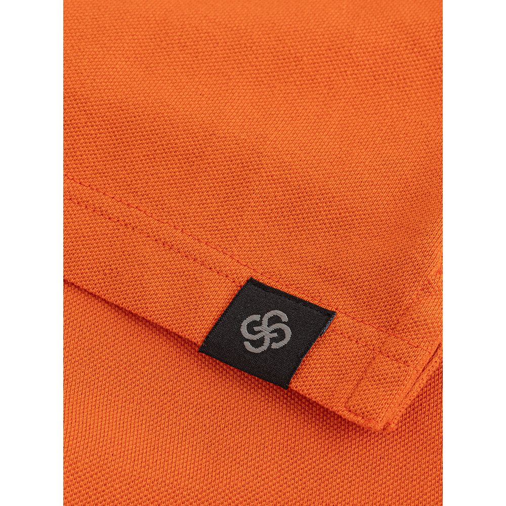 Gran Sasso Elegant Orange Cotton Polo για άνδρες