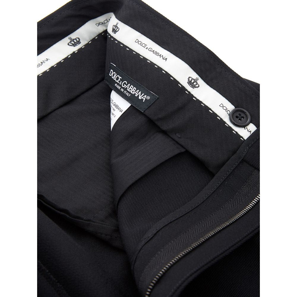 Dolce & Gabbana Elegant Polyester Black Pants for Men