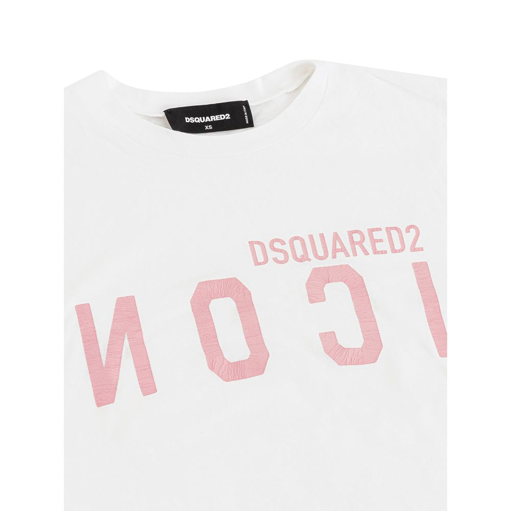 Κομψό λευκό μπλουζάκι από βαμβάκι Dsquared² για κομψές γυναίκες