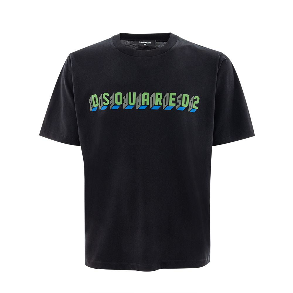 Μαύρο βαμβακερό μπλουζάκι Dsquared²