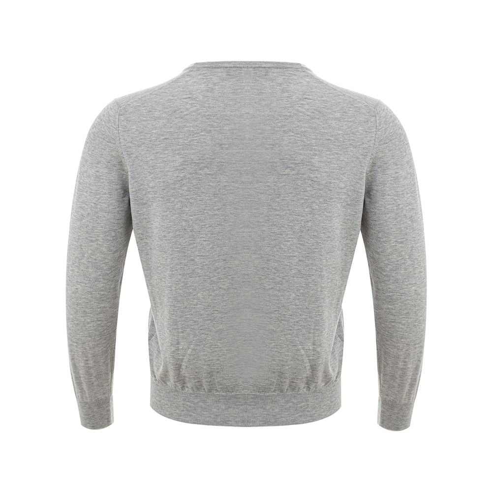 Gran Sasso Elegant Gray Silk-Cotton Sweater