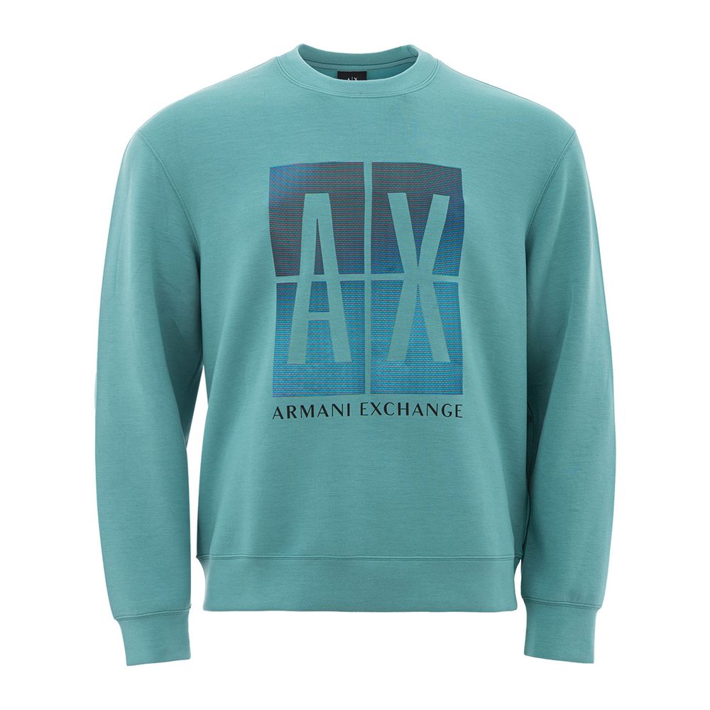 Armani Exchange Sleek Green Modal Crewneck πουλόβερ