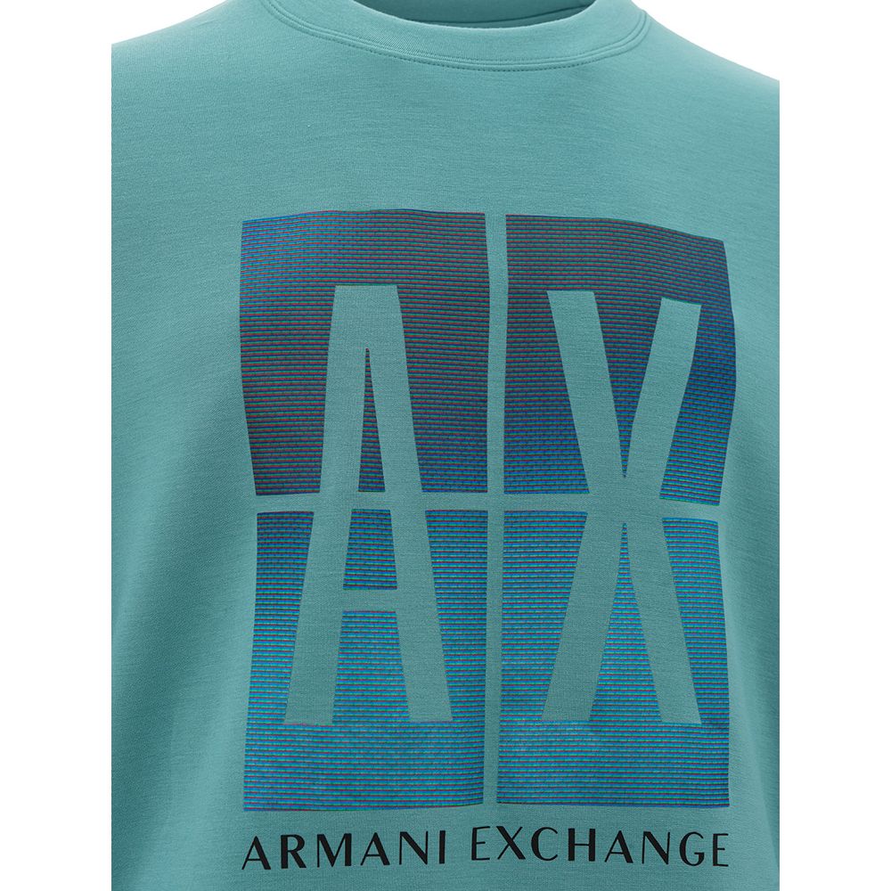 Armani Exchange Sleek Green Modal Crewneck πουλόβερ