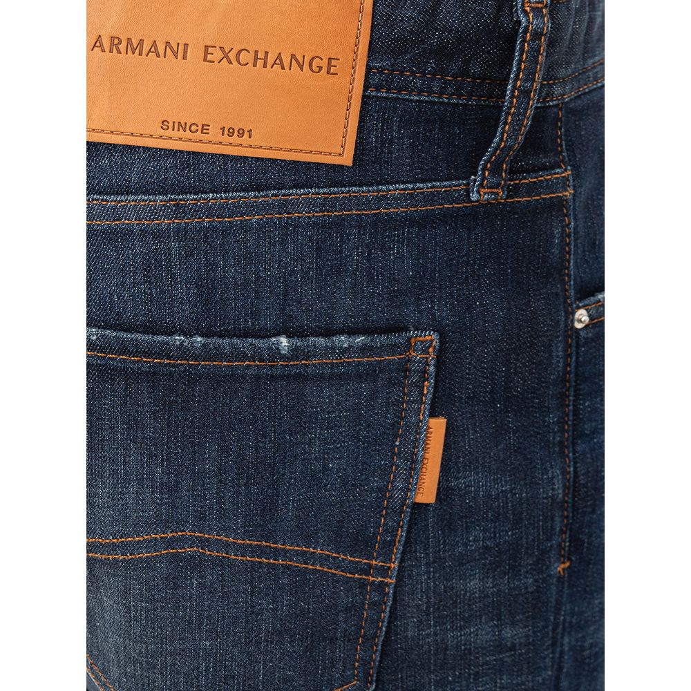 Armani Exchange Chic μπλε βαμβακερό παντελόνι για μοντέρνους άντρες