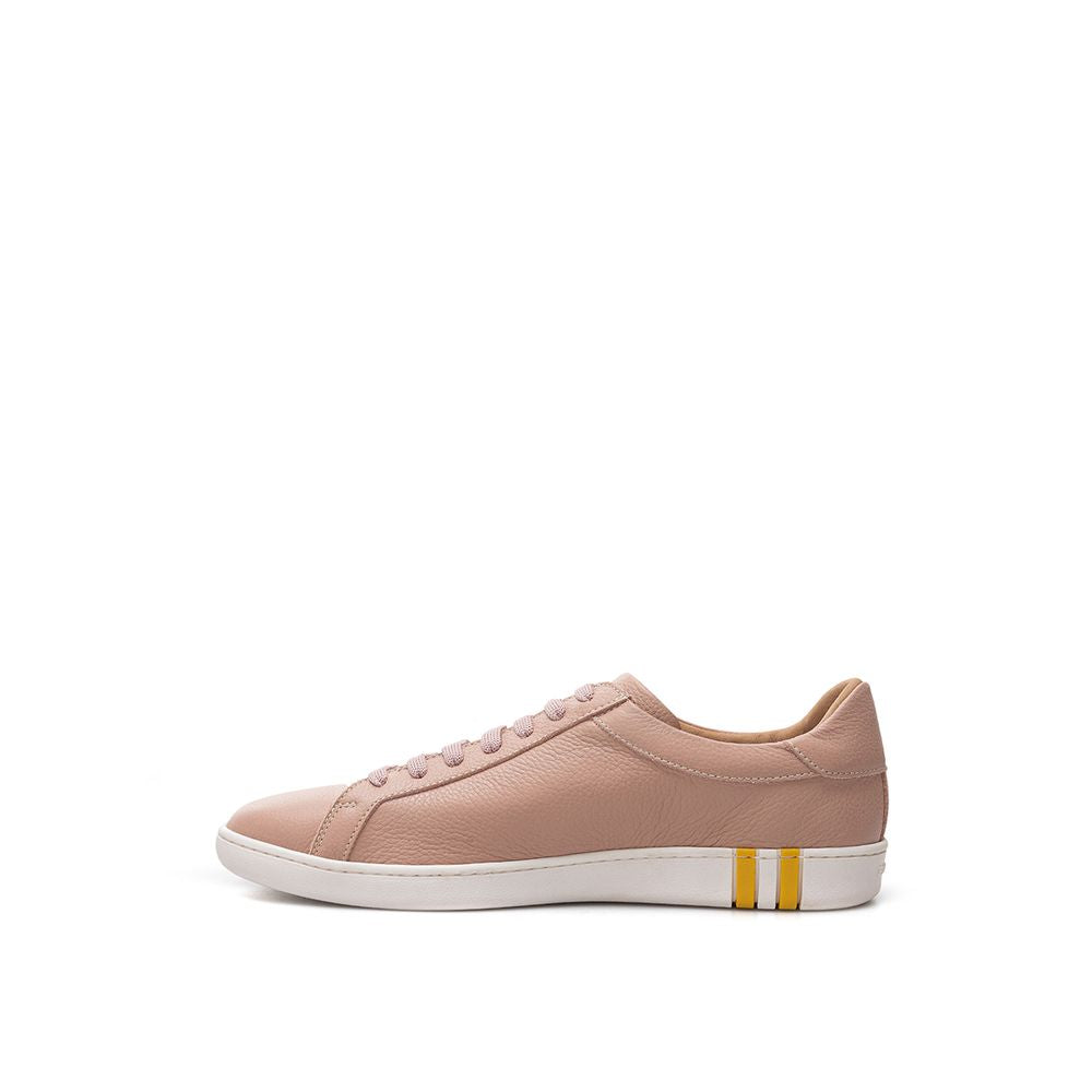 Bally Elegant Pink Cotton Leather Sneakers