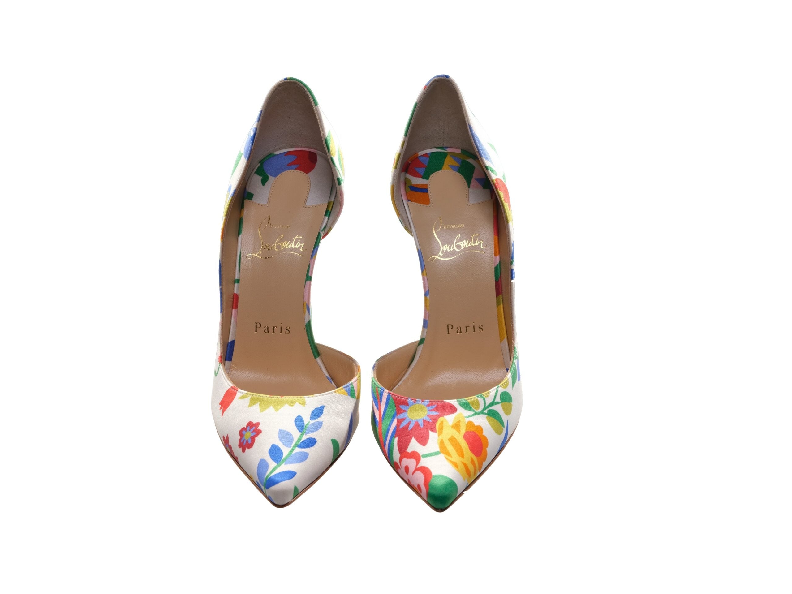 Christian Louboutin Iriza 100 Floral Crepe Satin Pumps ψηλοτάκουνα